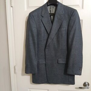 Hart Schaffner Marx Men's Navy Blue 100% Wool Sport Coat Blazer Jacket Size 42R